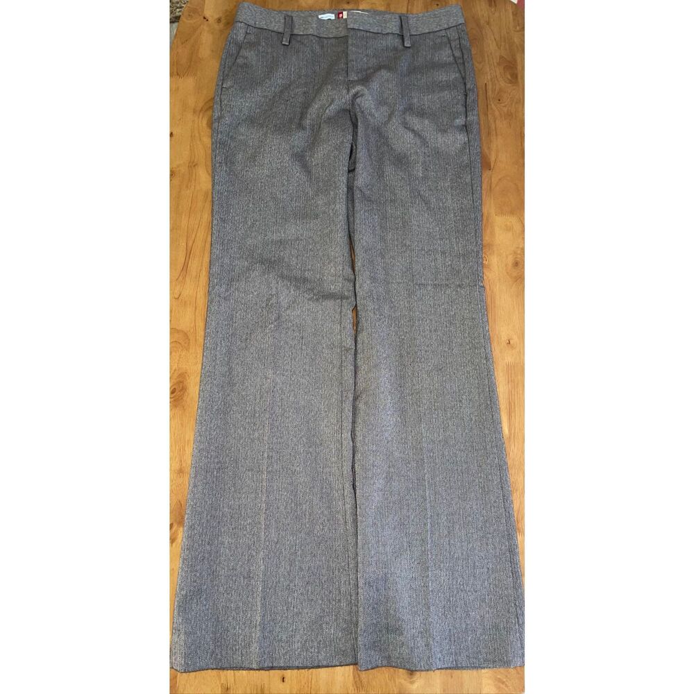 Gap Pants Women Size 4 Straight Fit Stretch Zigzag Brown Bootcut‎ Work